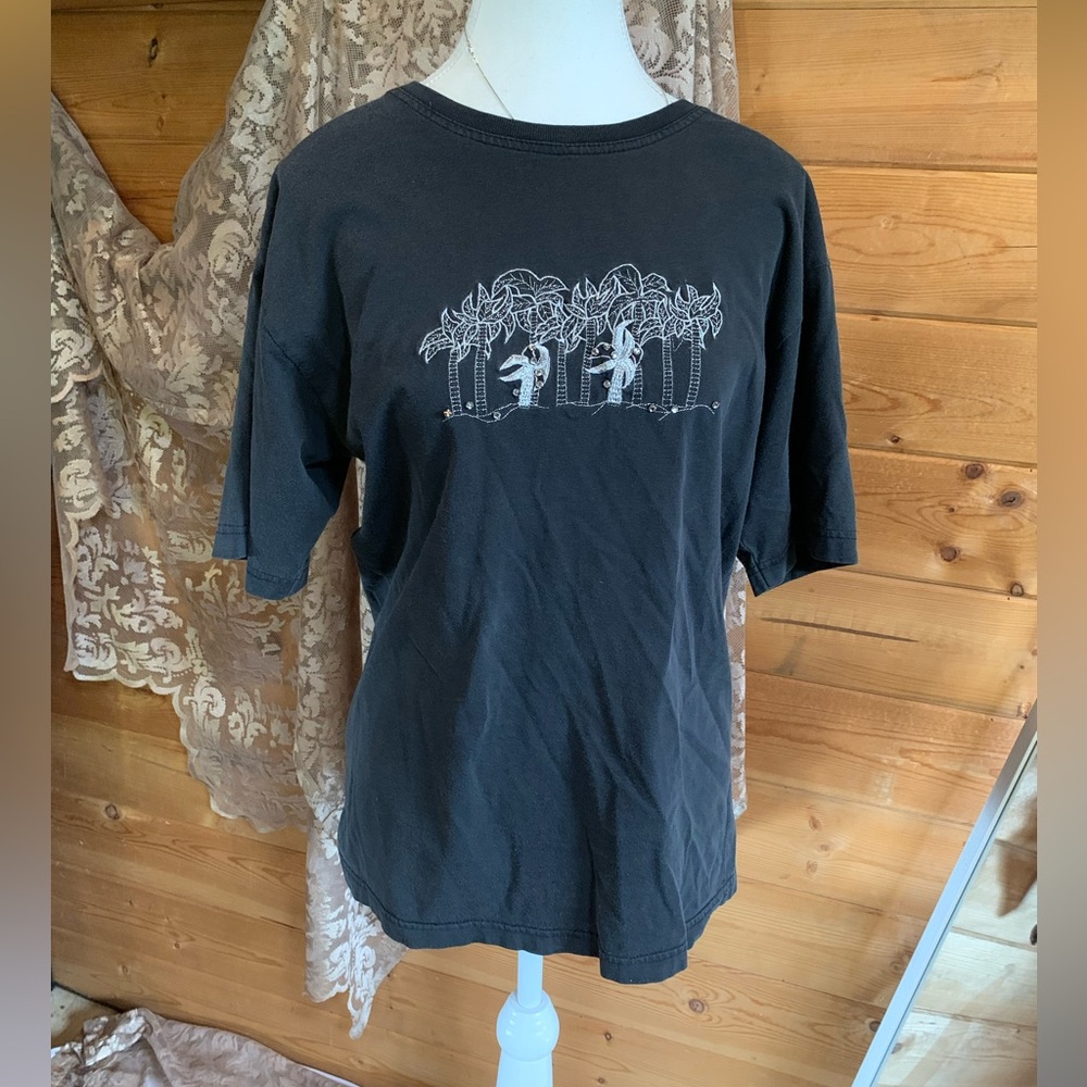 Vintage 90’s Designer T Shirt Baby Tee Climax by Sacha Rhinestones Cotton‎ Rare